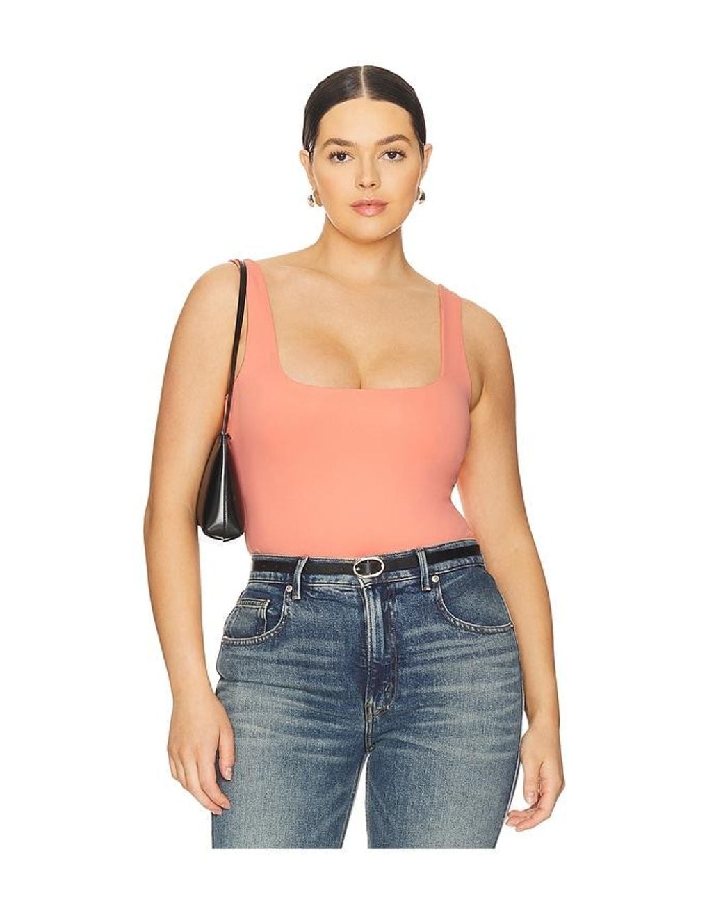 GOOD AMERICAN White Sculpting Modern Tank Bodysuit