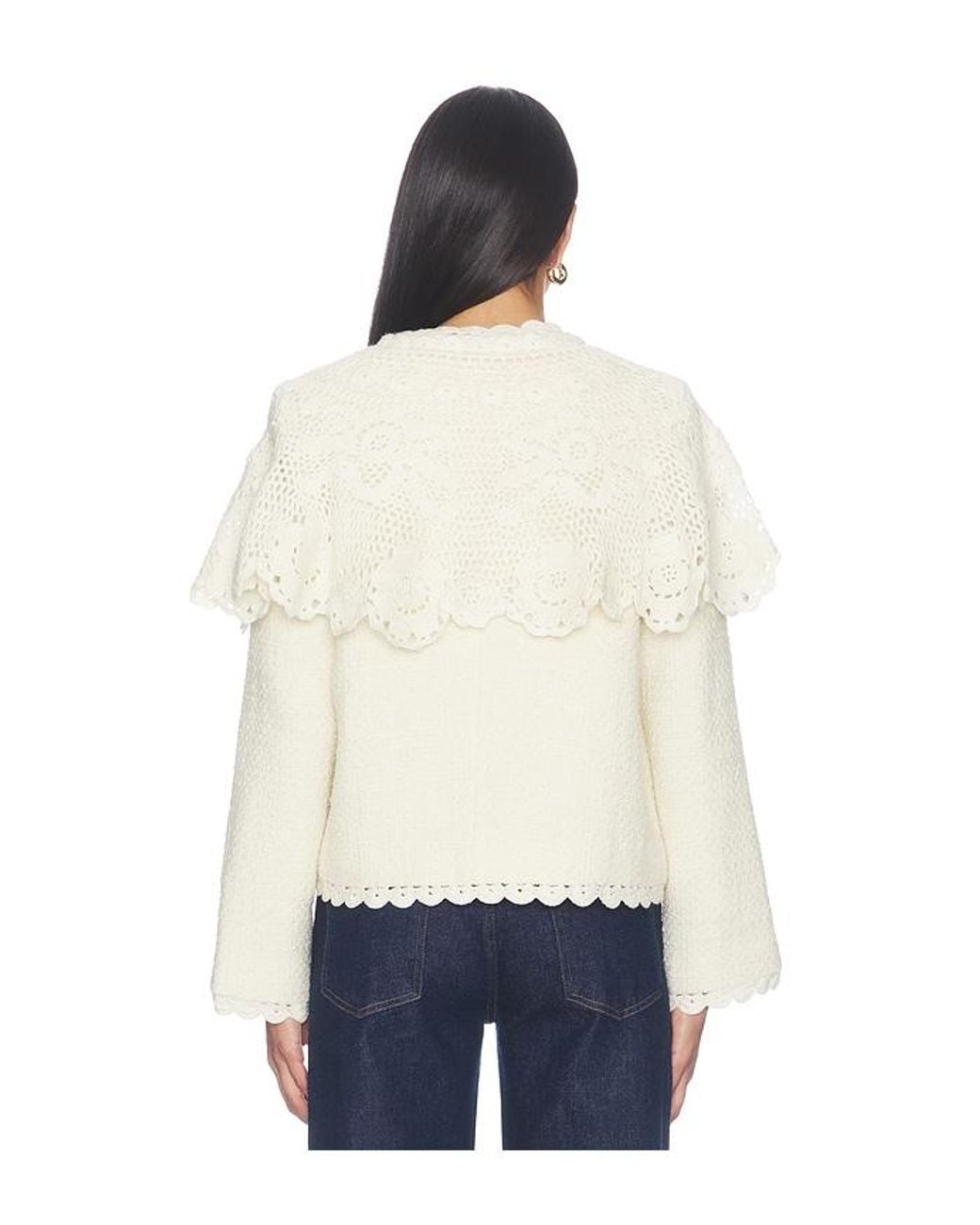 Sea Blue Wright Knit Cape Jacket