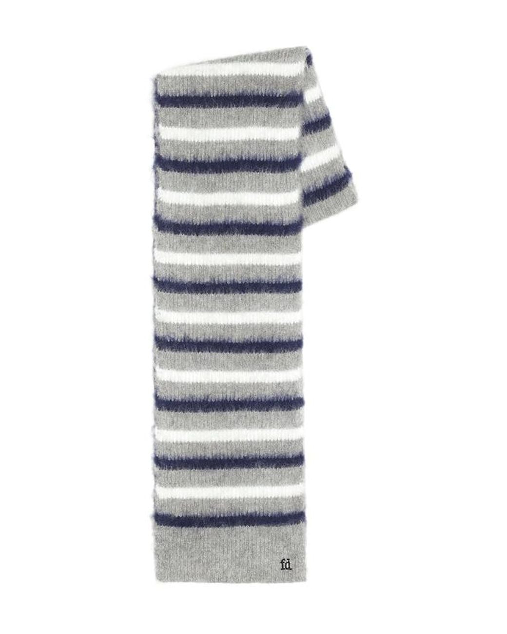 FAVORITE DAUGHTER Gray The Striped Knit Scarf