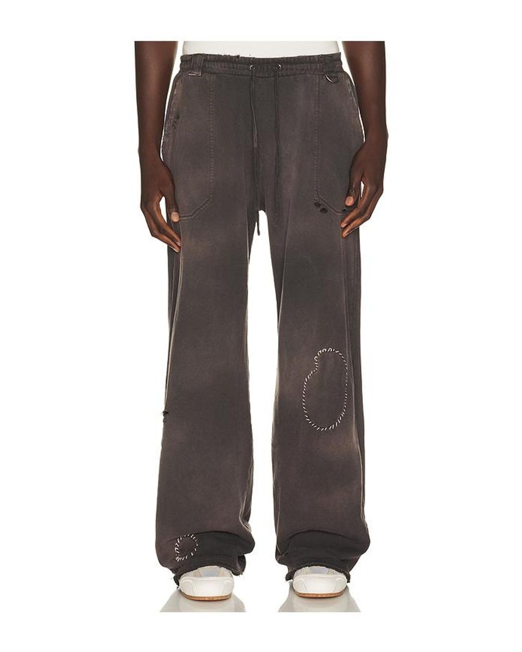 Strike Oil Brown Thrashed Sweatpants for men