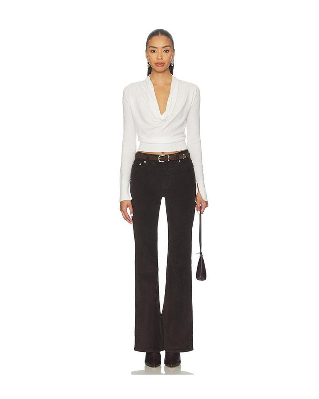 Jonathan Simkhai White Natia Cowl Neck Top