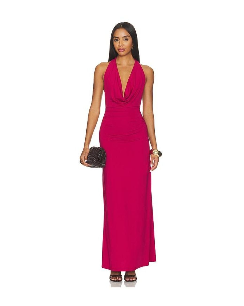 Runaway the Label Pink Ivy Cowl Racerback Maxi Dress