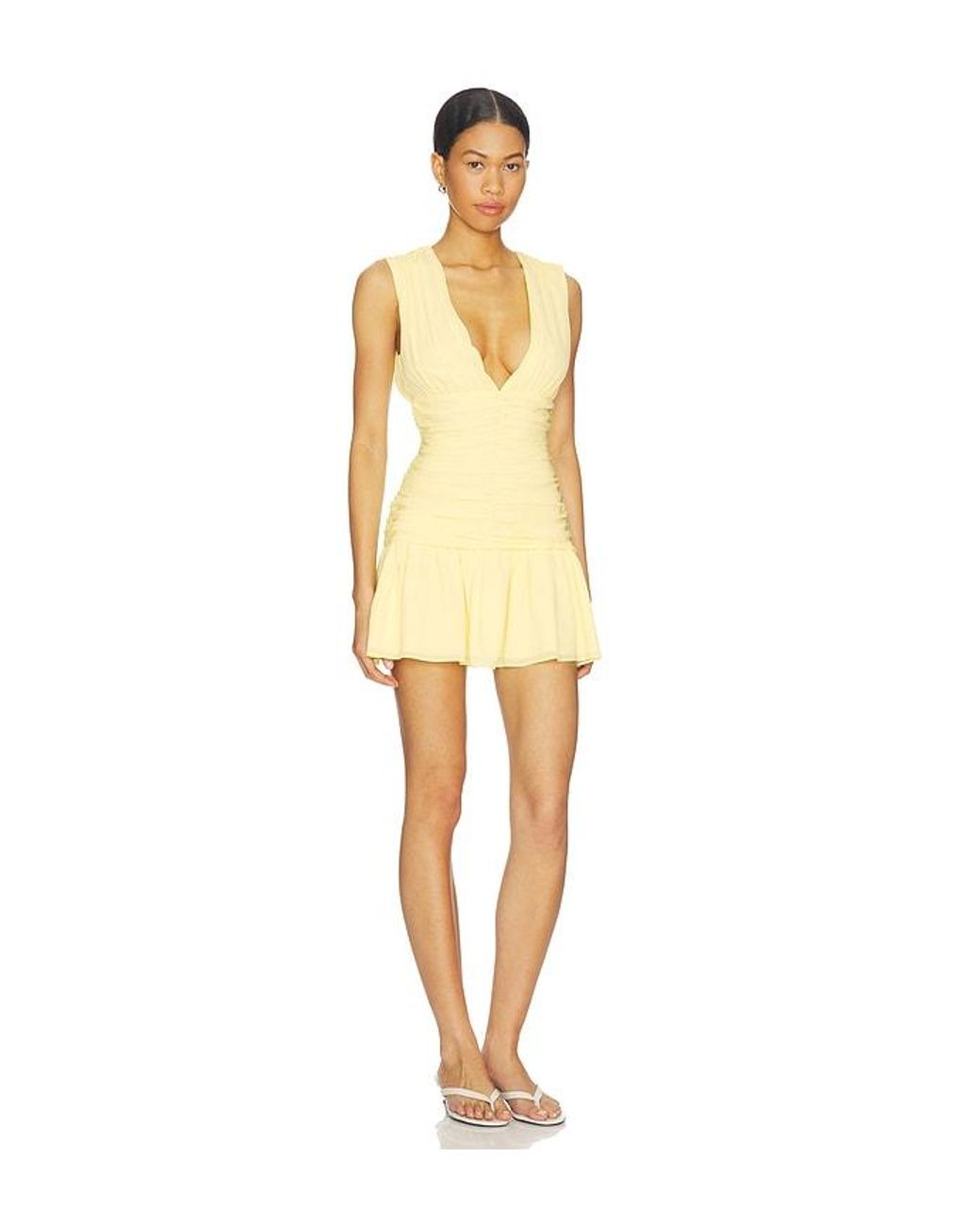 MORE TO COME Natural Elisia Mini Dress