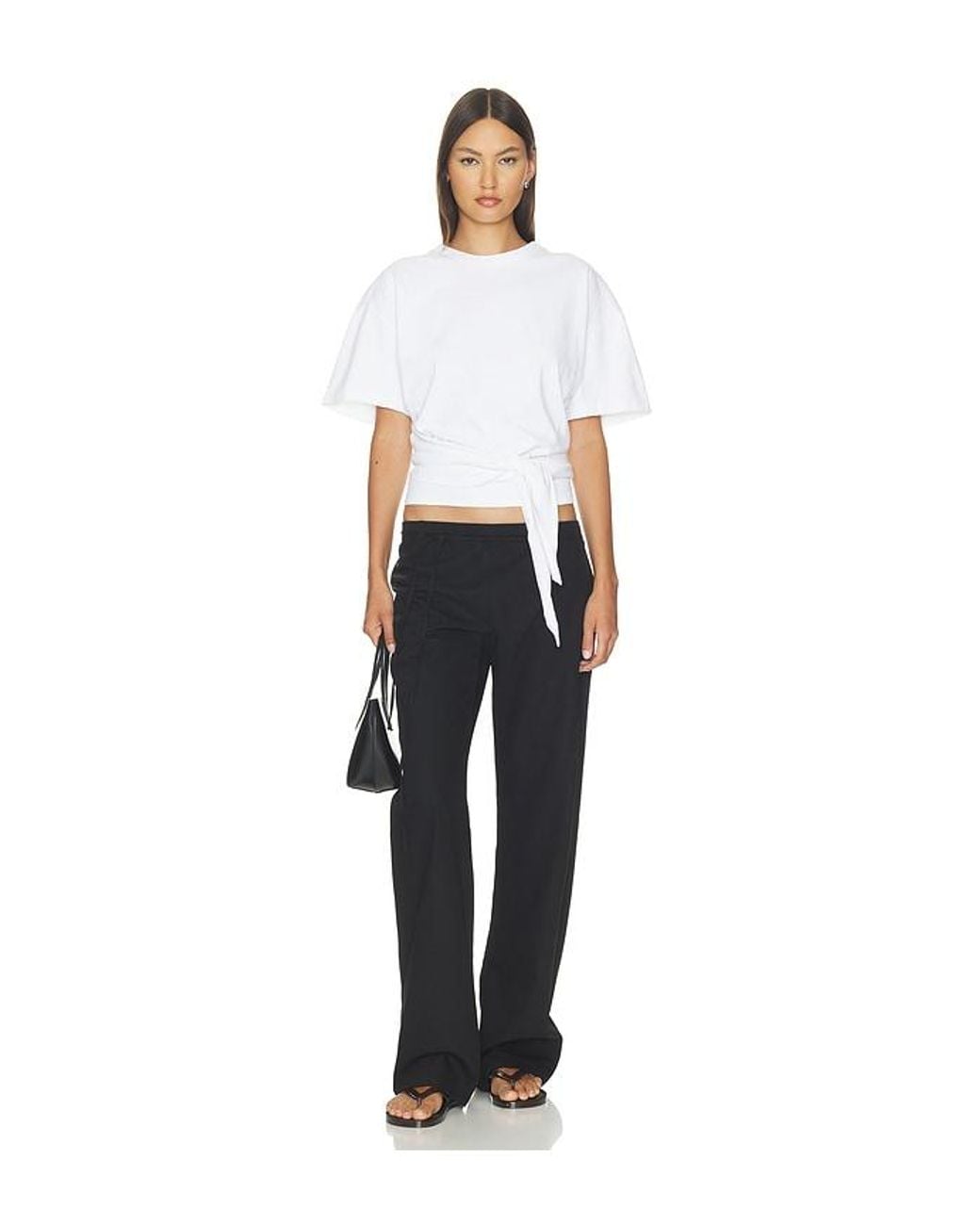 St. Agni White Cotton Jersey Split Back Tee