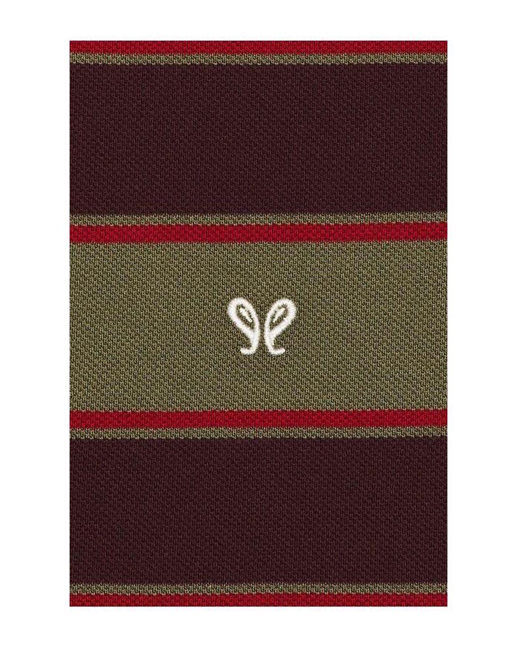 Rhude Brown Fontaine Striped Long Sleeve Polo Shirt for men