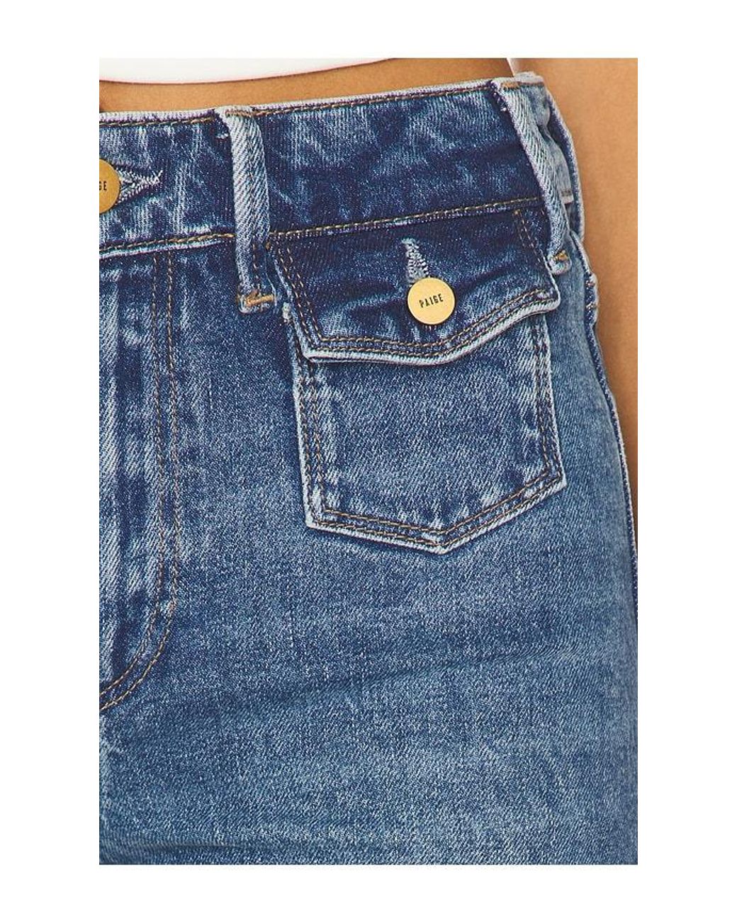 PAIGE Blue Leenah Wide Leg Jeans