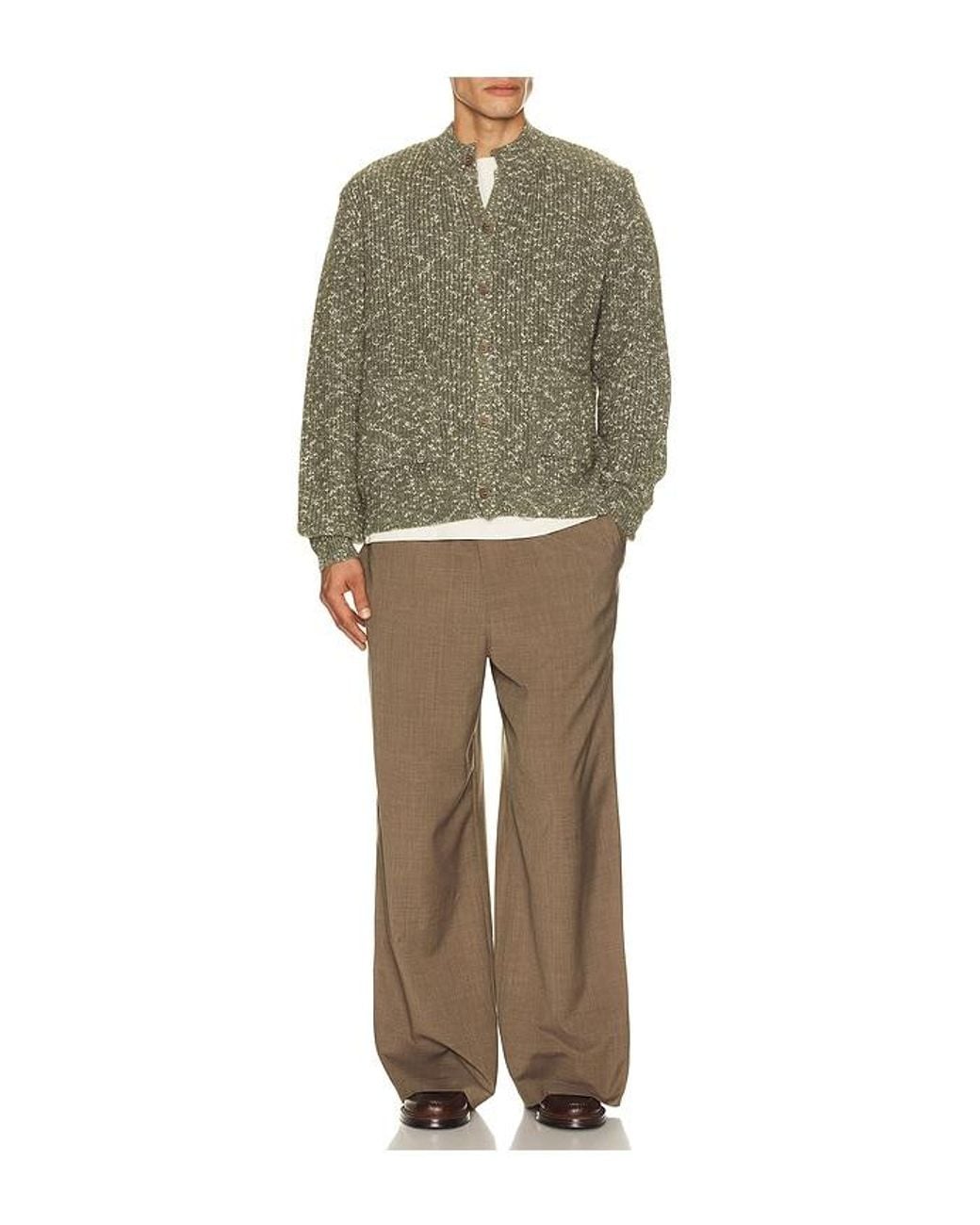 Far Afield Green Albers Ribbed Cardigan for men