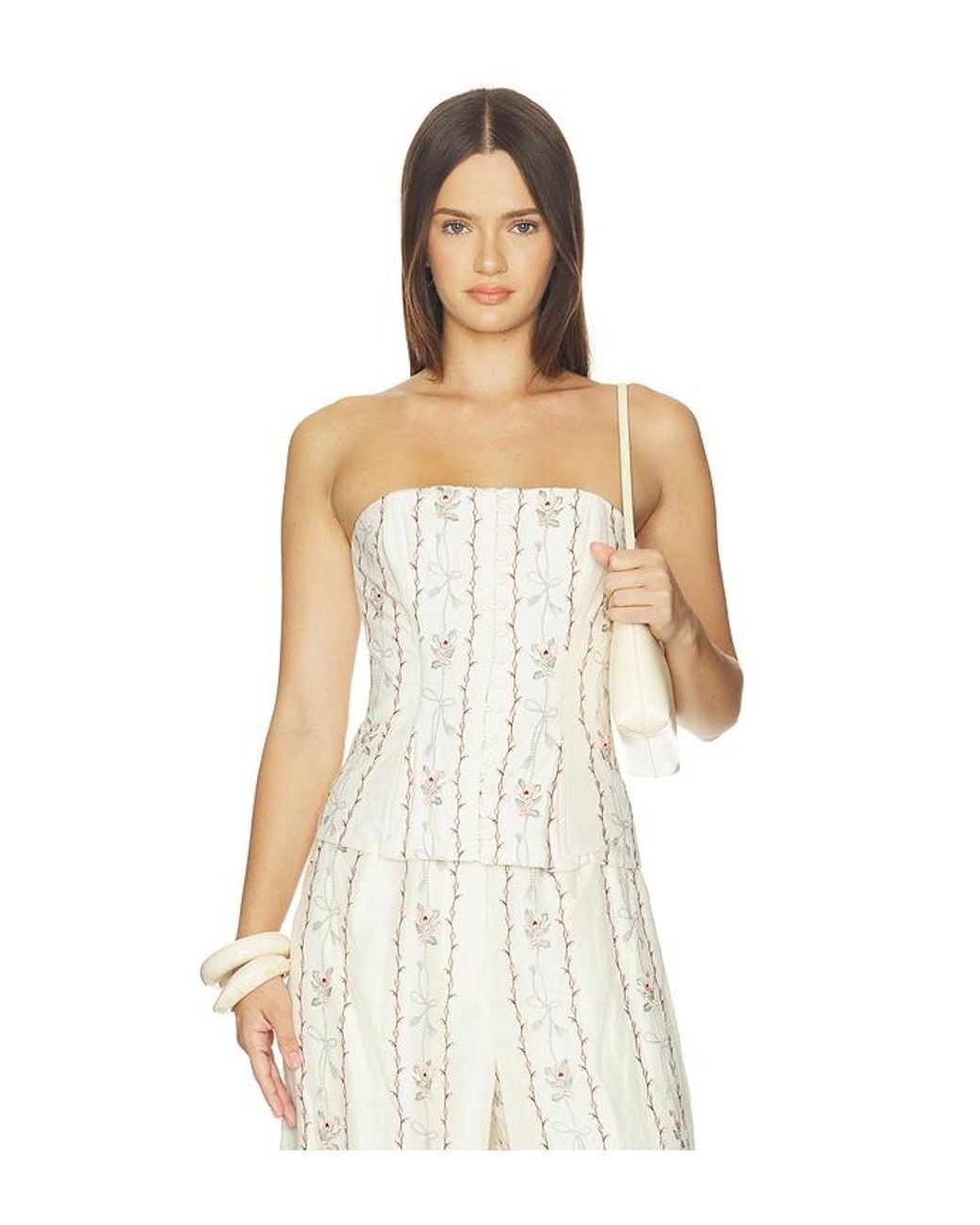 Agua Bendita White Abelia Navegante Cropped Top