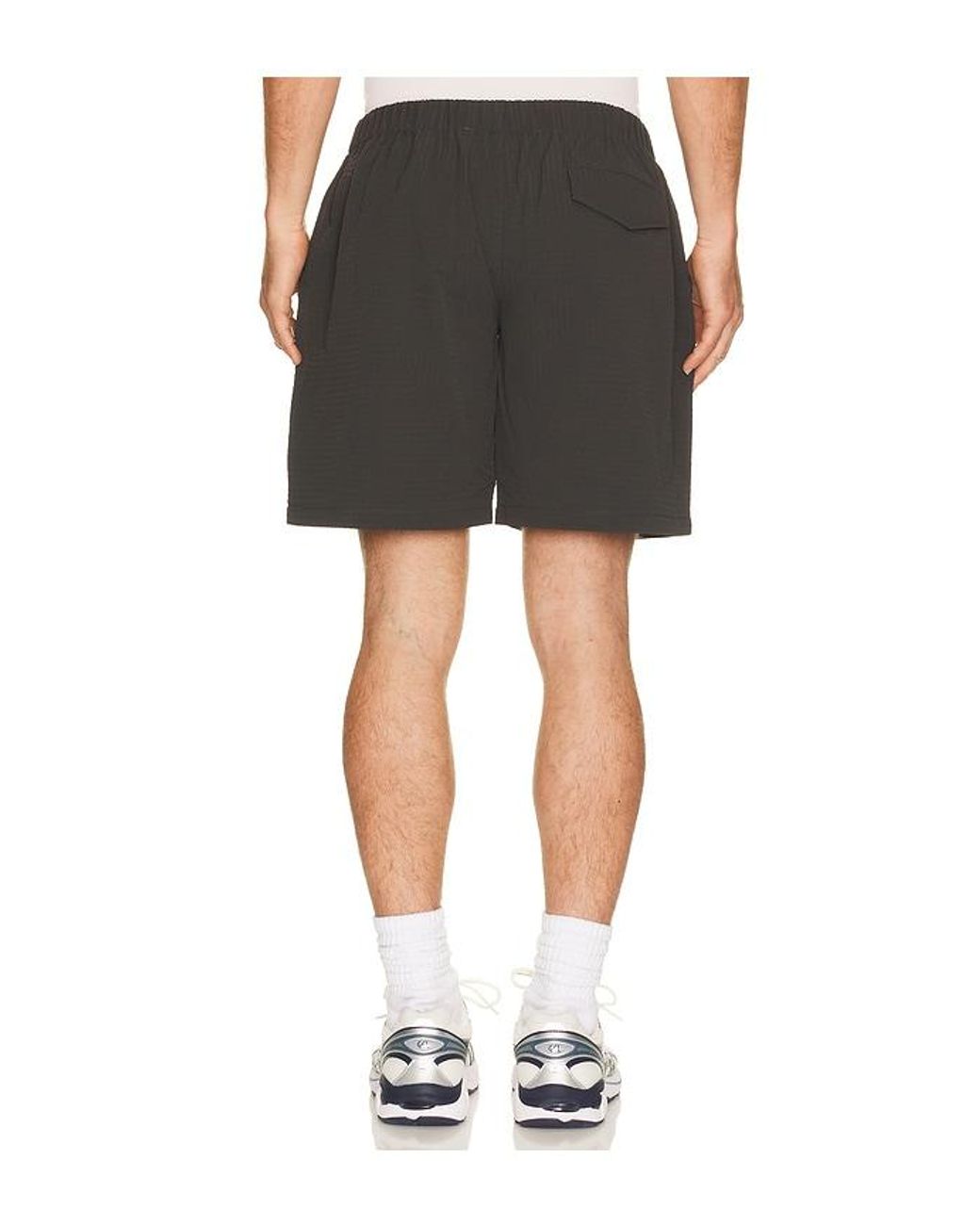 METALWOOD STUDIO Black Seersucker Spa Short for men