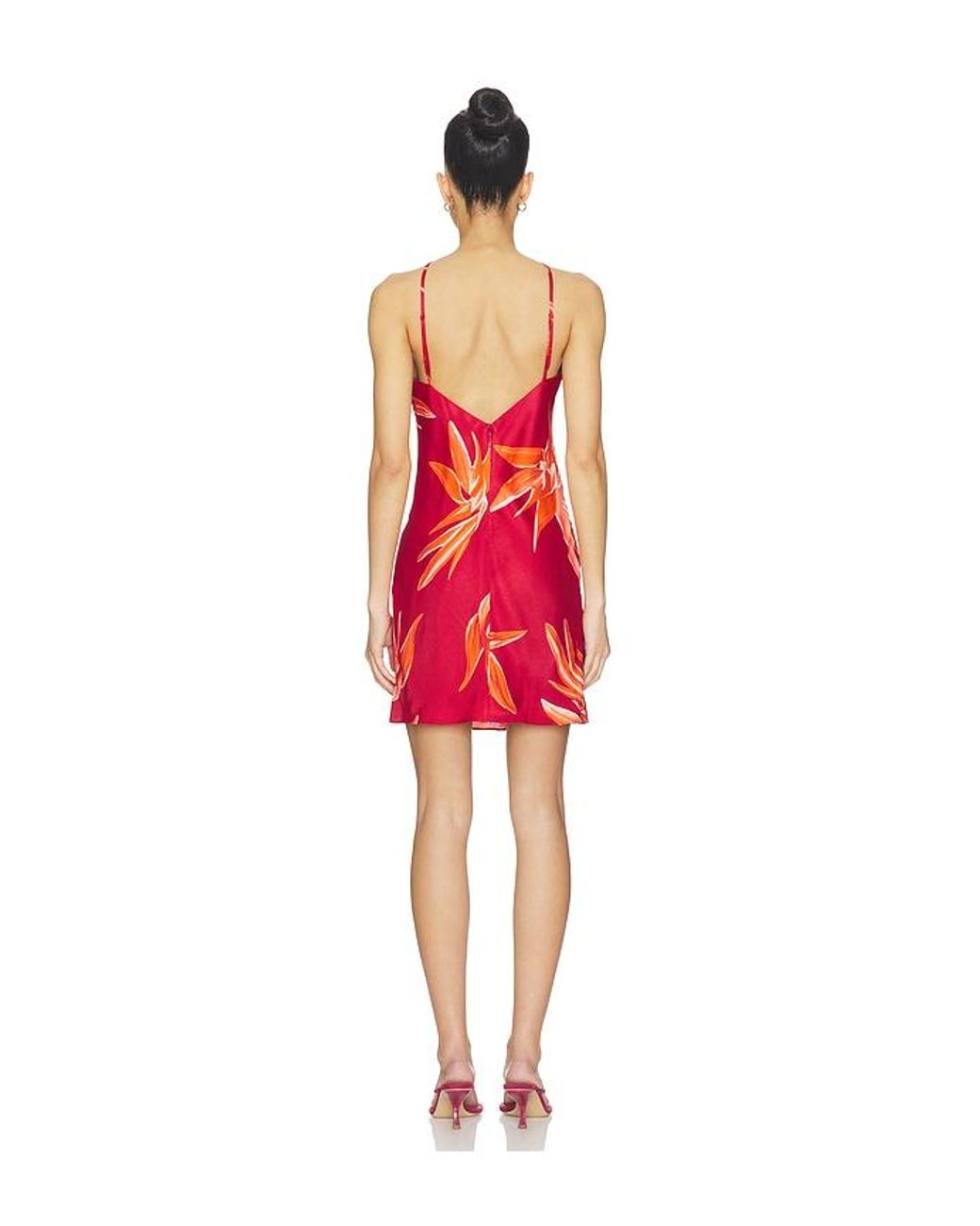 Rococo Sand Red Bias Halter Mini Dress