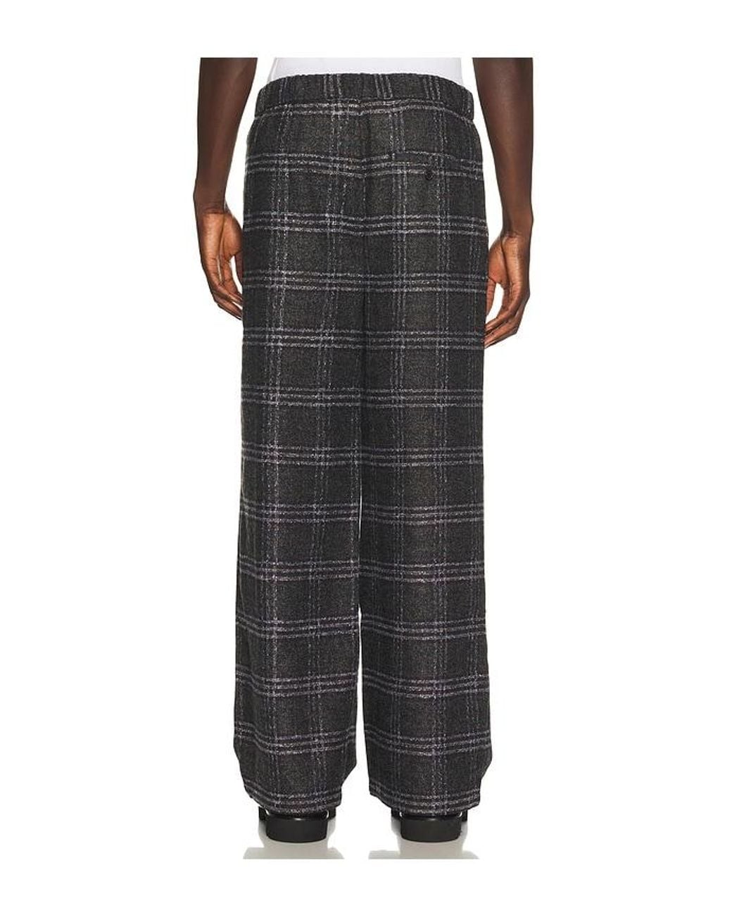 KROST Black Eco Half-Elastic Plaid Pant for men