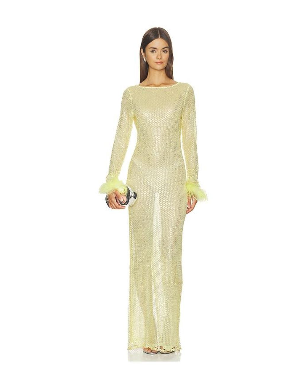 OW Collection Yellow Alva Maxi Dress