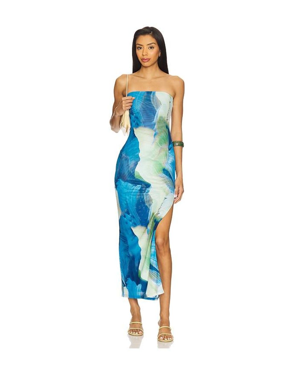 chinese dress ladies Marcy Ruffle Maxi Dress in Abalone Shell