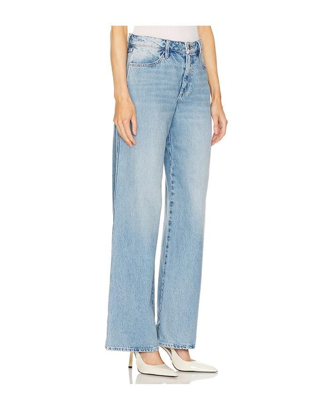 SPRWMN Blue Mid Rise Wide Leg Jeans