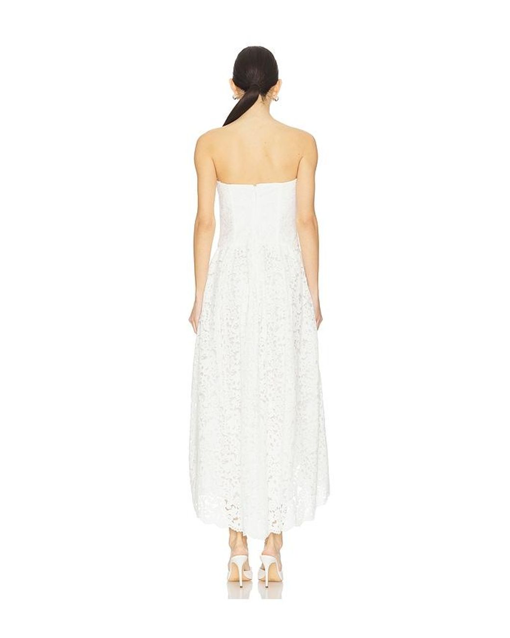 Bardot White Felicidad Strapless Lace Dress