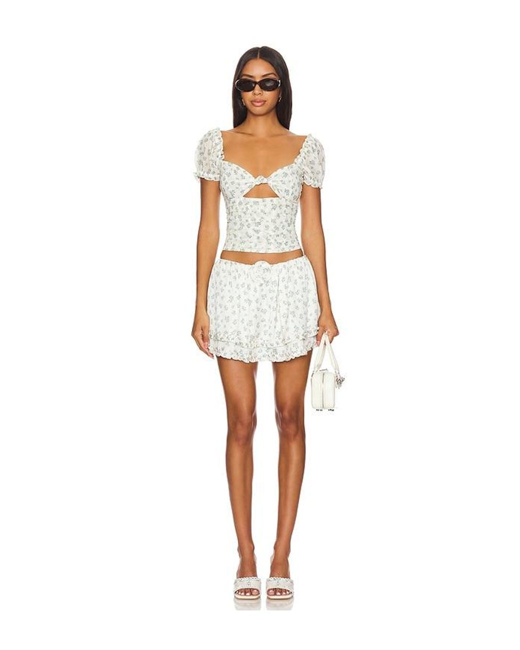 For Love & Lemons White Chateau Top
