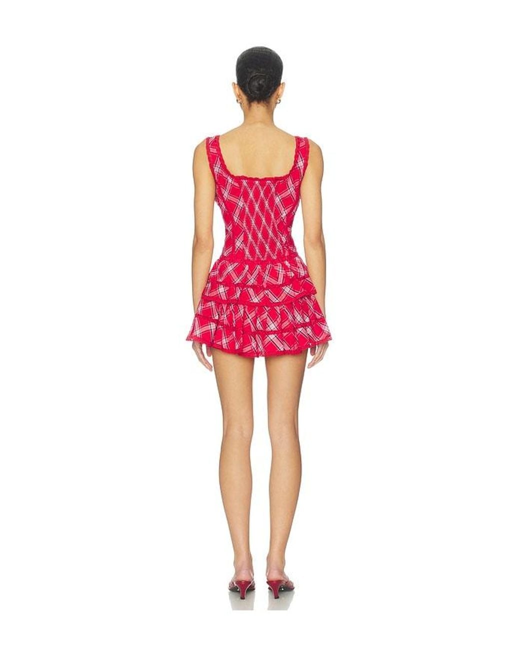 LoveShackFancy Red Kleid Torres