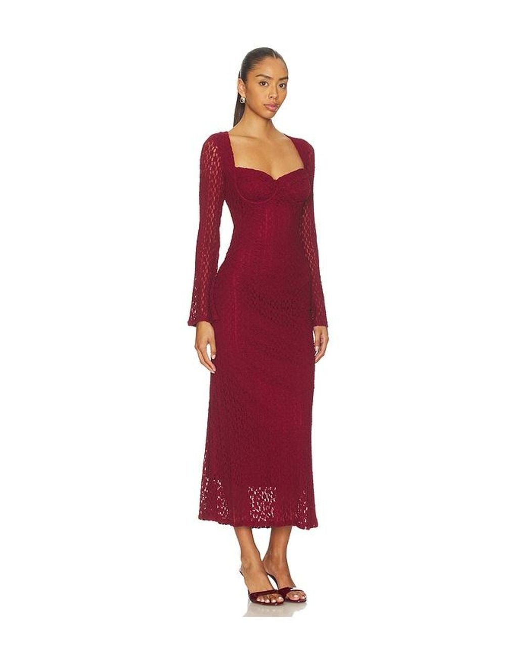 Astr Red Tamia Dress
