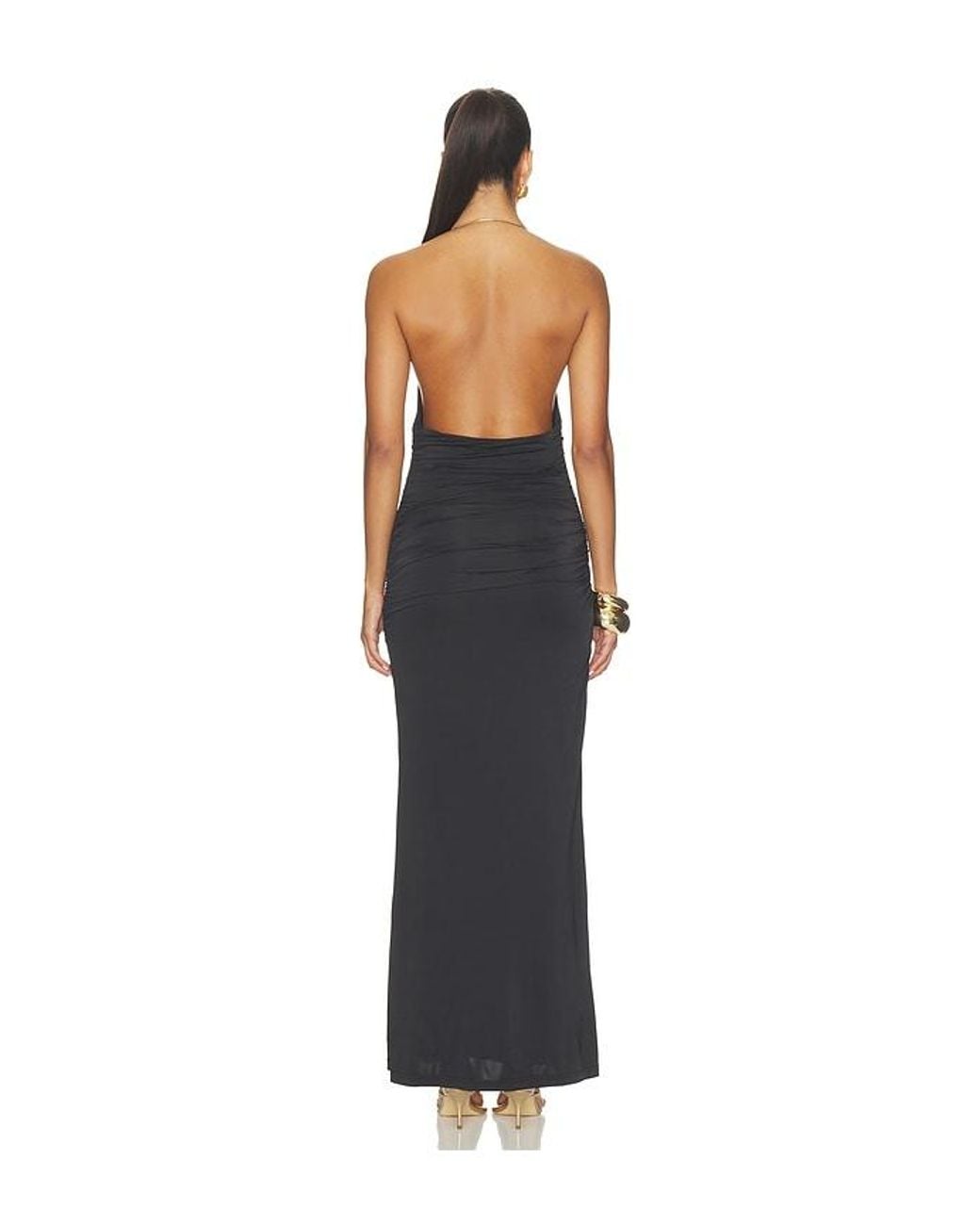 superdown Black Delanee Halter Maxi Dress