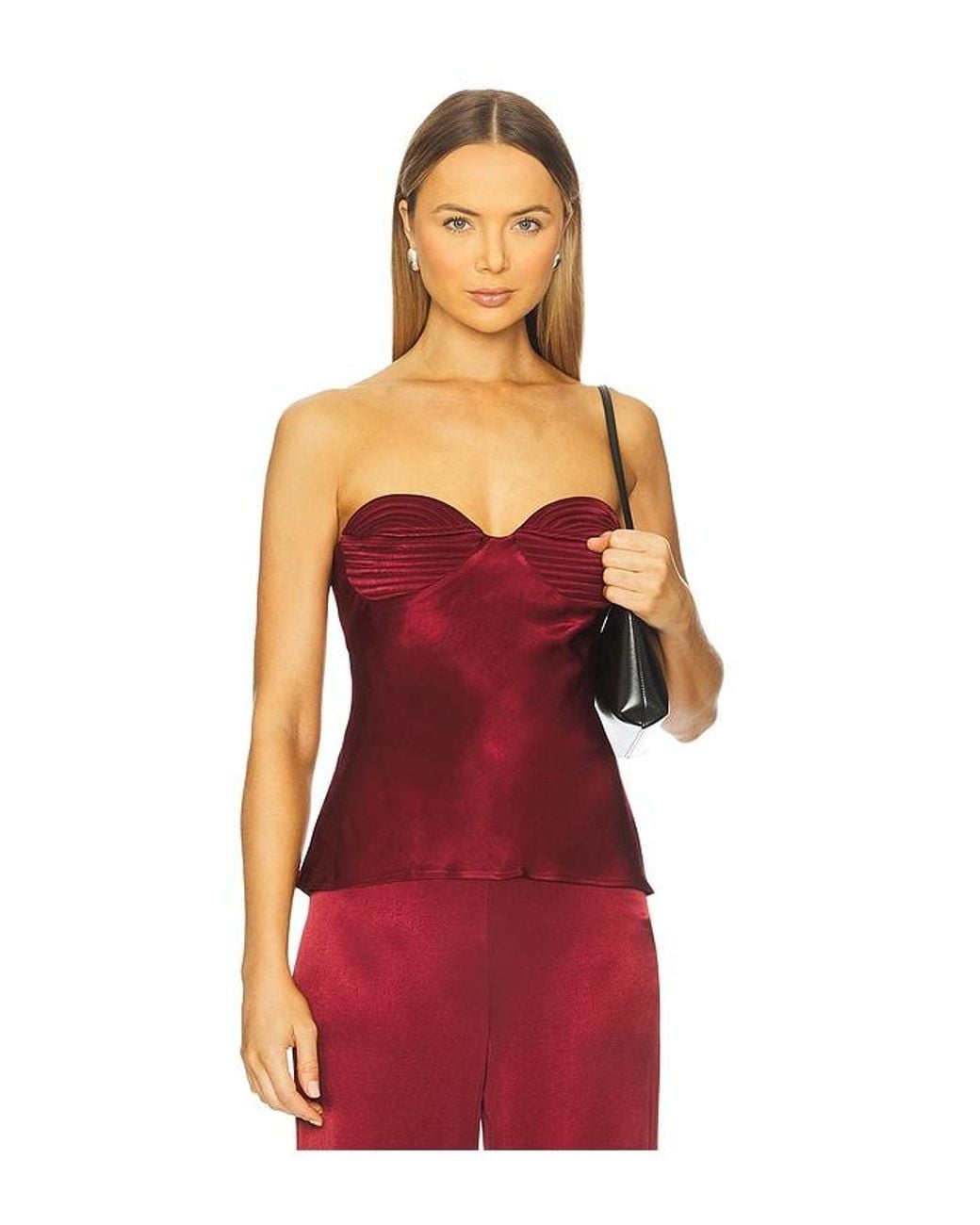 Bardot Red X Revolve Devin Satin Camisole