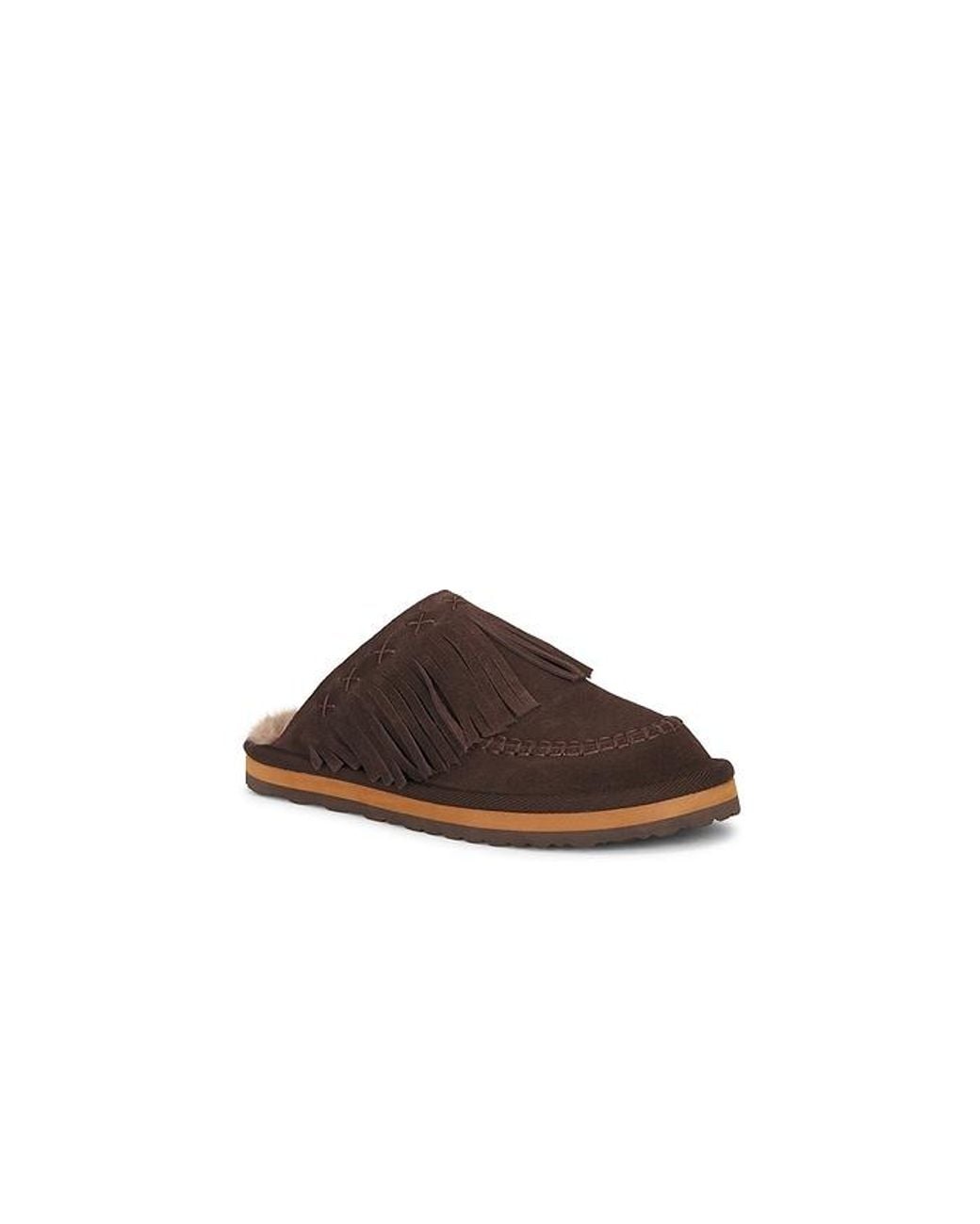 Free People Brown Fallon Fringe Mule
