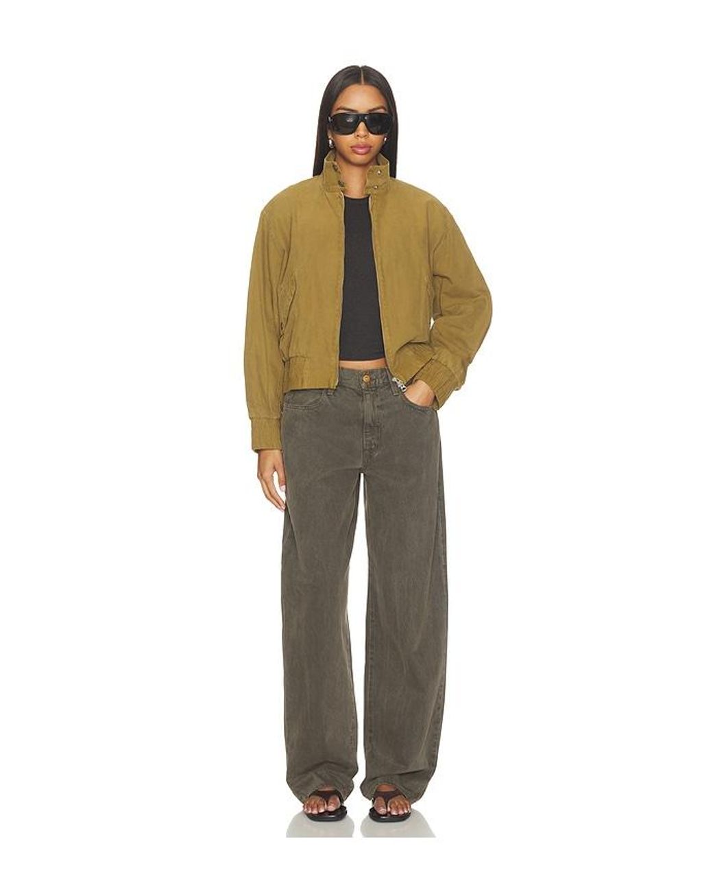 Rag & Bone Green Eliza Canvas Bomber Jacket