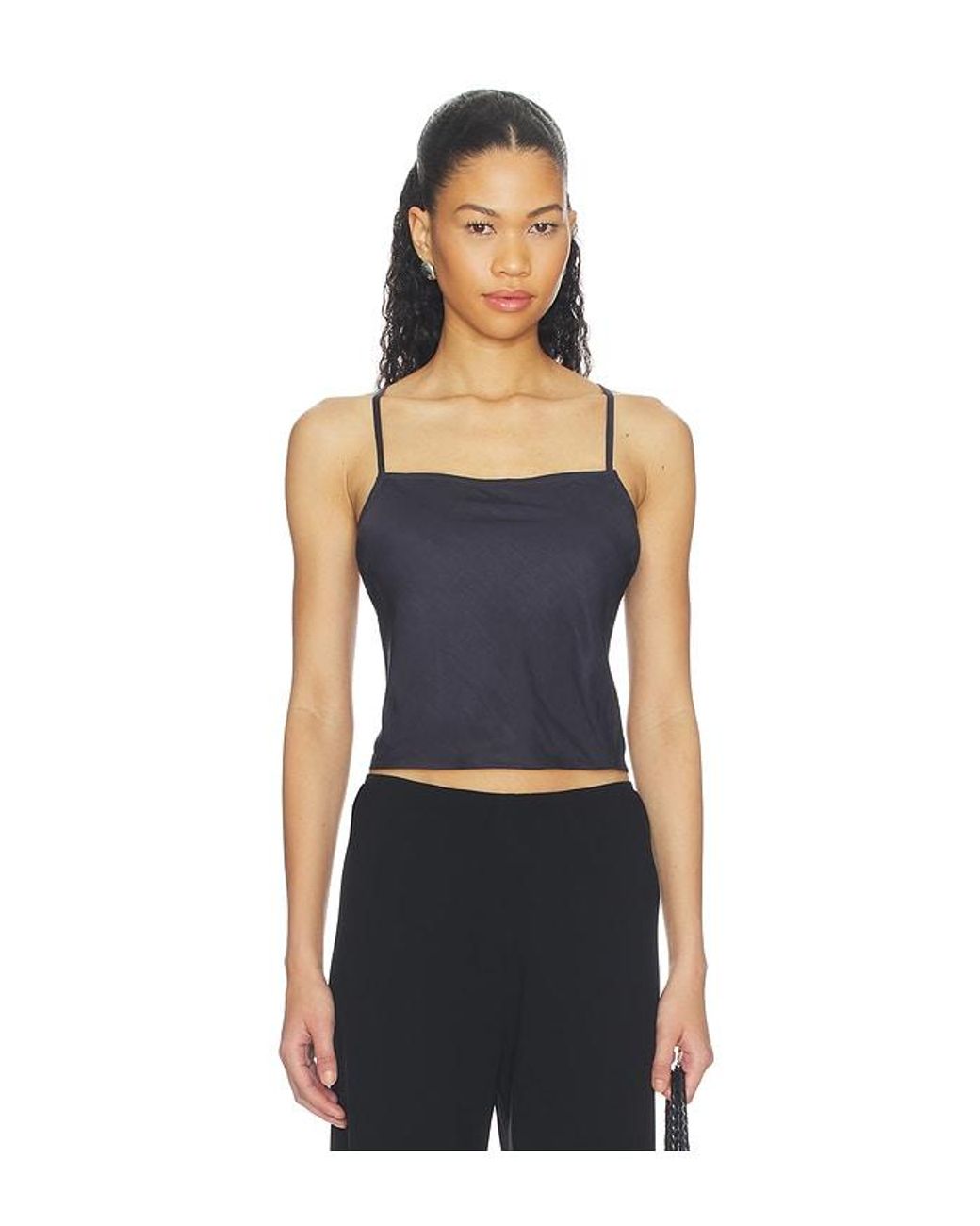 Leset Black Daniel Square Neck Tank