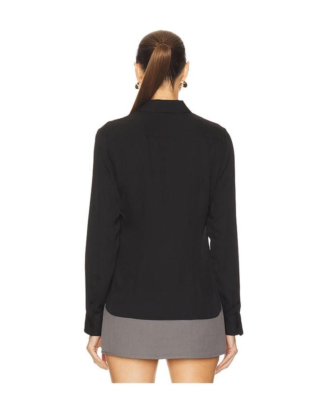 Theory Black Tailliertes Hemd