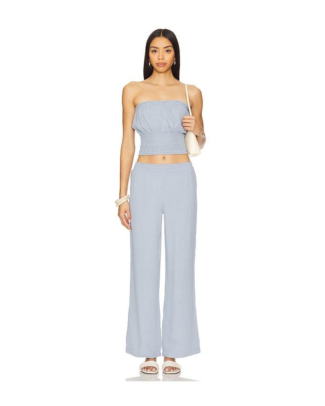 Bobi Blue Beach Wide Leg Pant