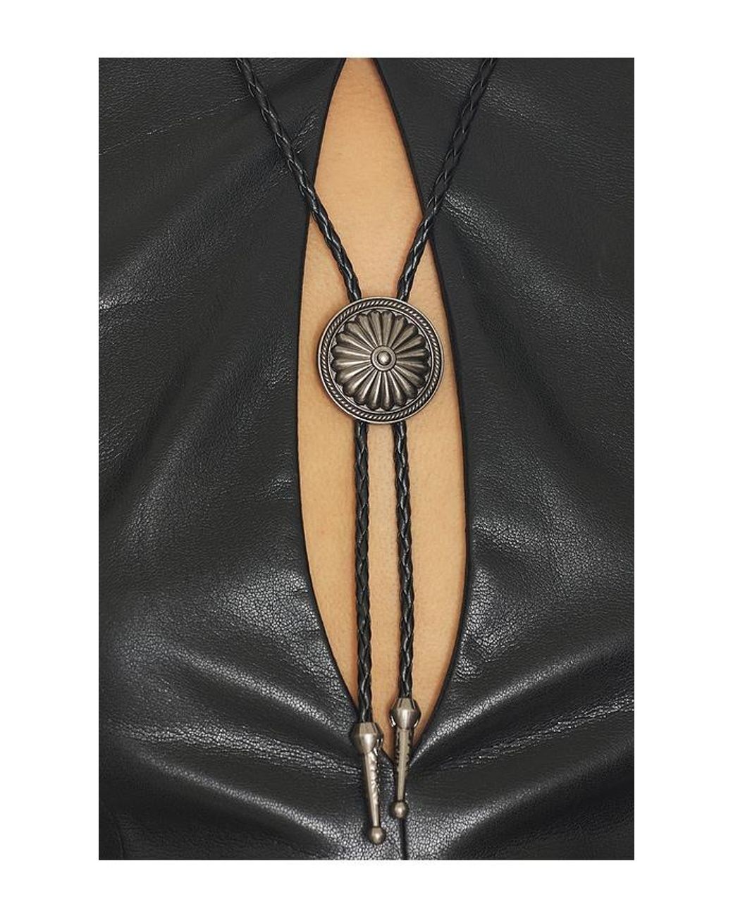 Lamarque Black X Revolve Stella Faux Leather Keyhole Halter Top