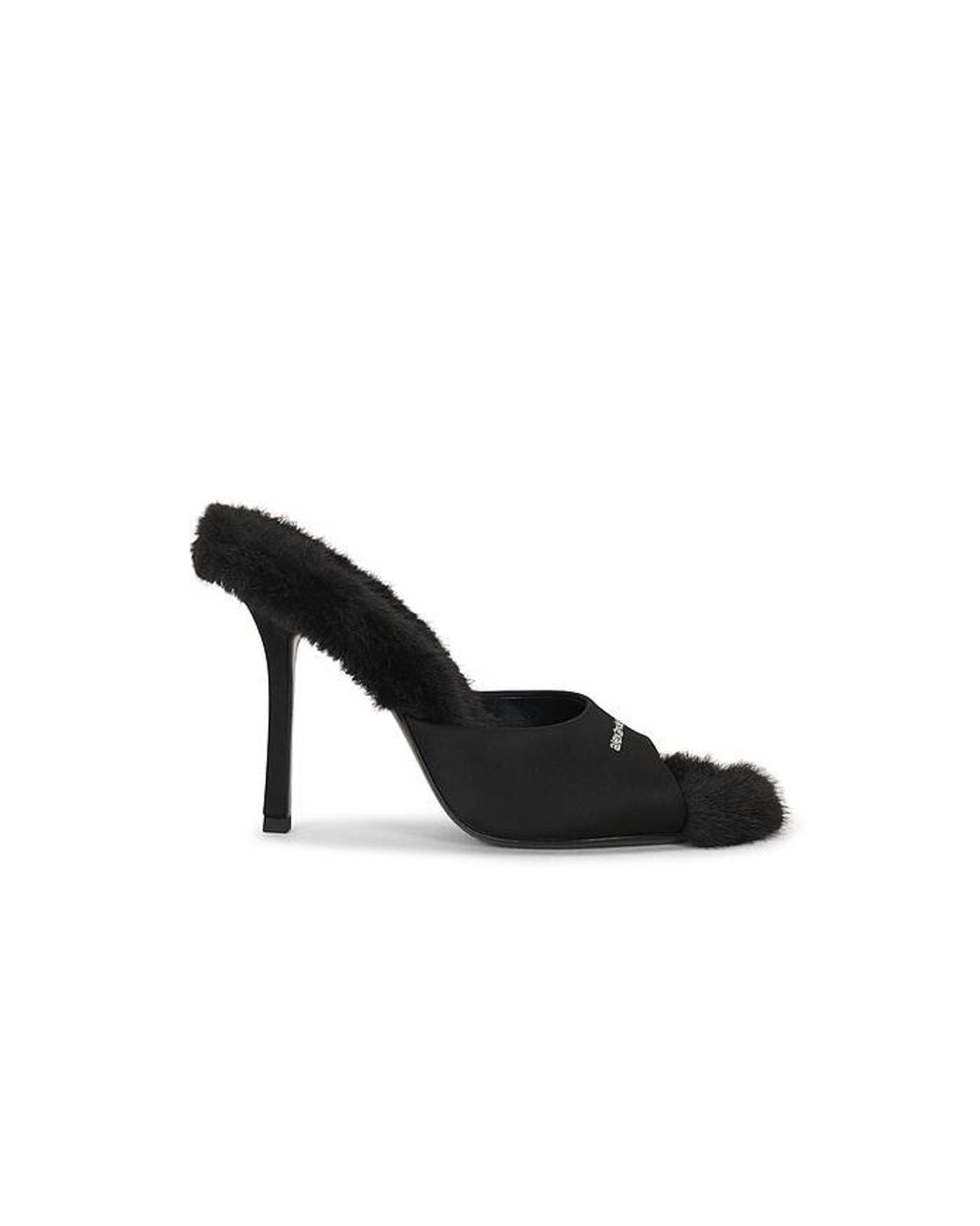 Alexander Wang Black Cher 105Mm Faux Fur Mule