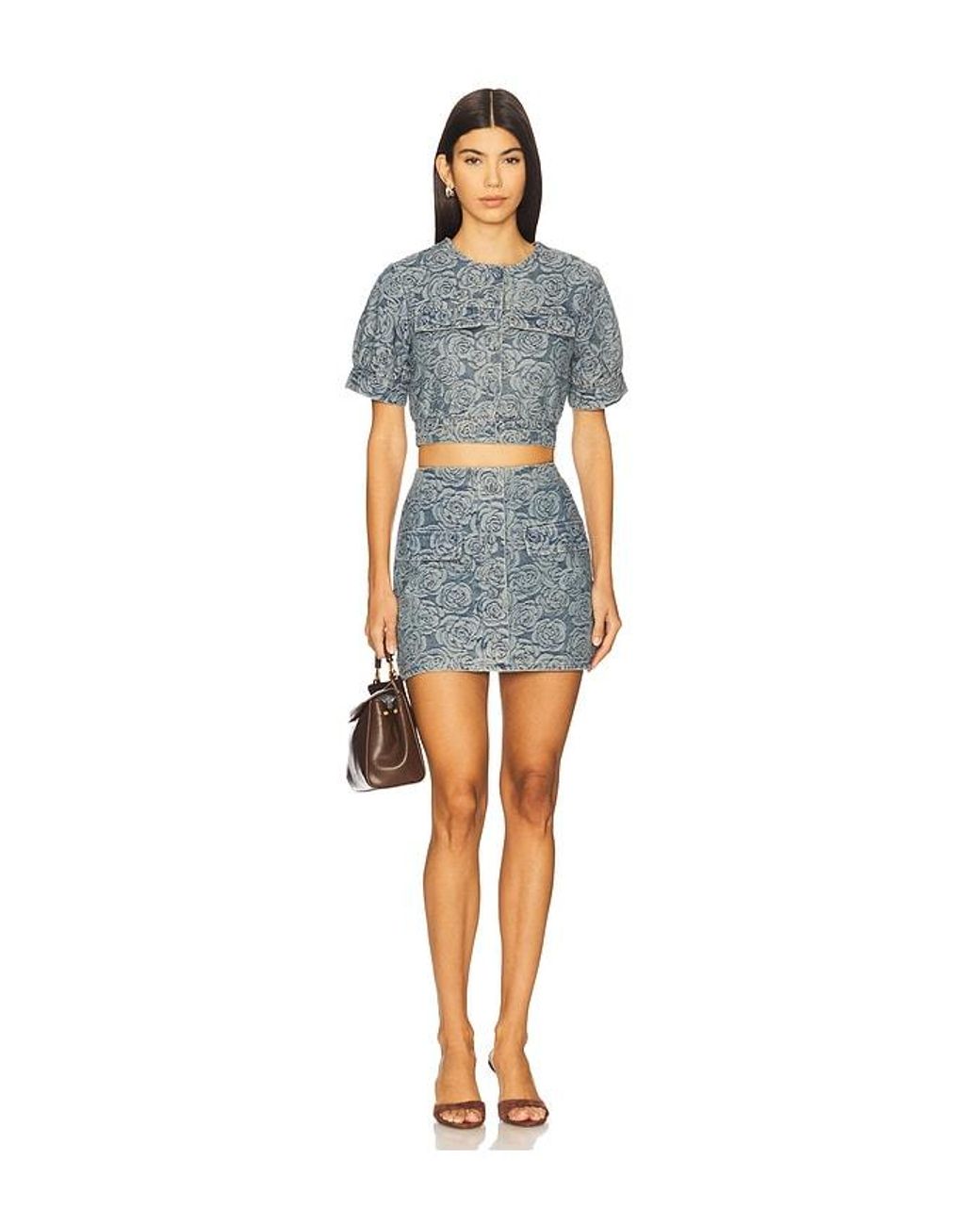 Amanda Uprichard Blue Bello Short Sleeve Jacket