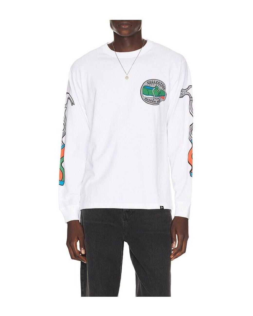 by Parra White Bike Hammer Long Sleeve T-Shirt for men