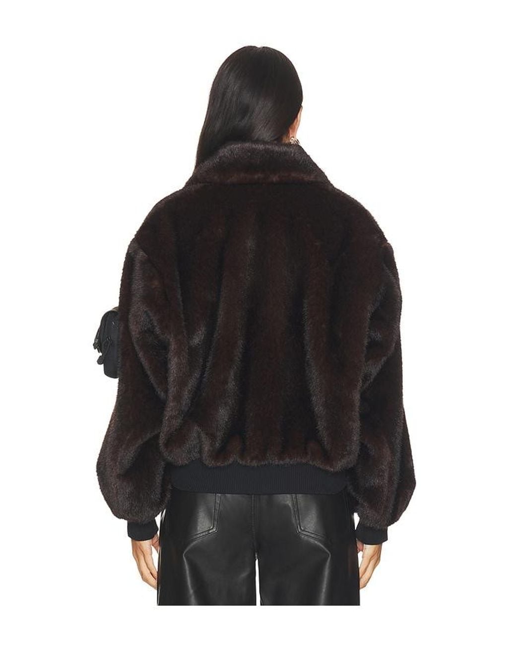 Coperni Black Faux Fur Bomber Jacket