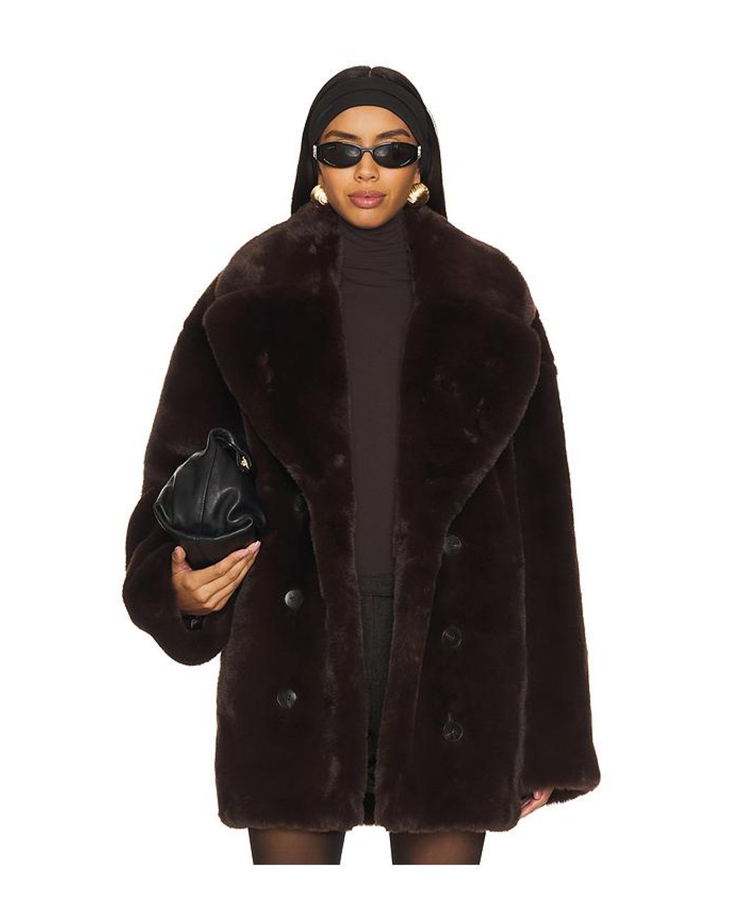 Lovers + Friends Black Wainscott Faux Fur Jacket