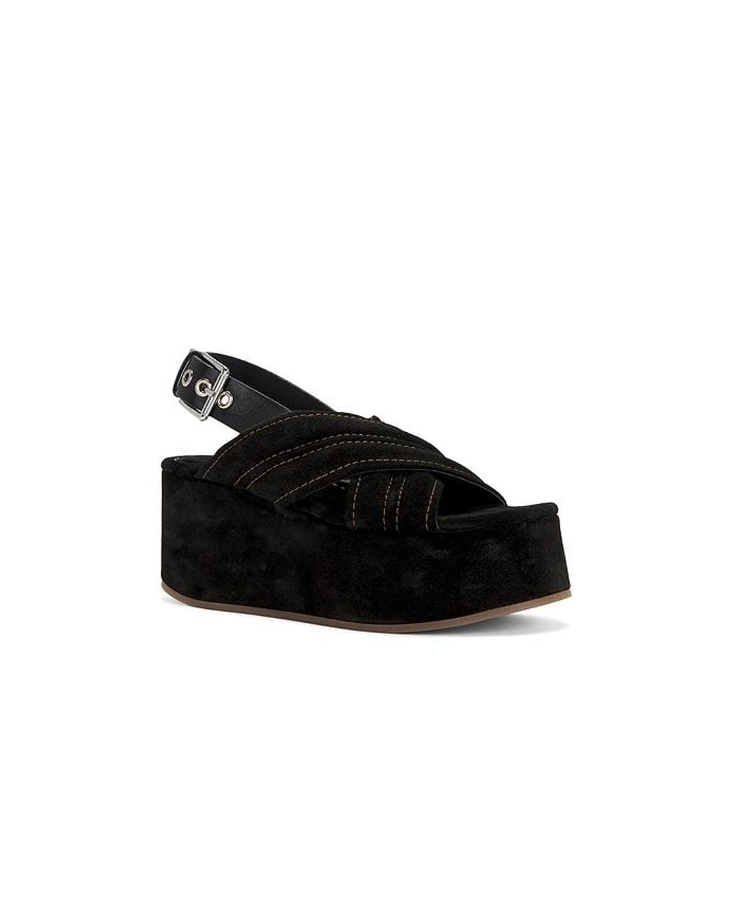 Free People Black Beach Party Platform Sandal