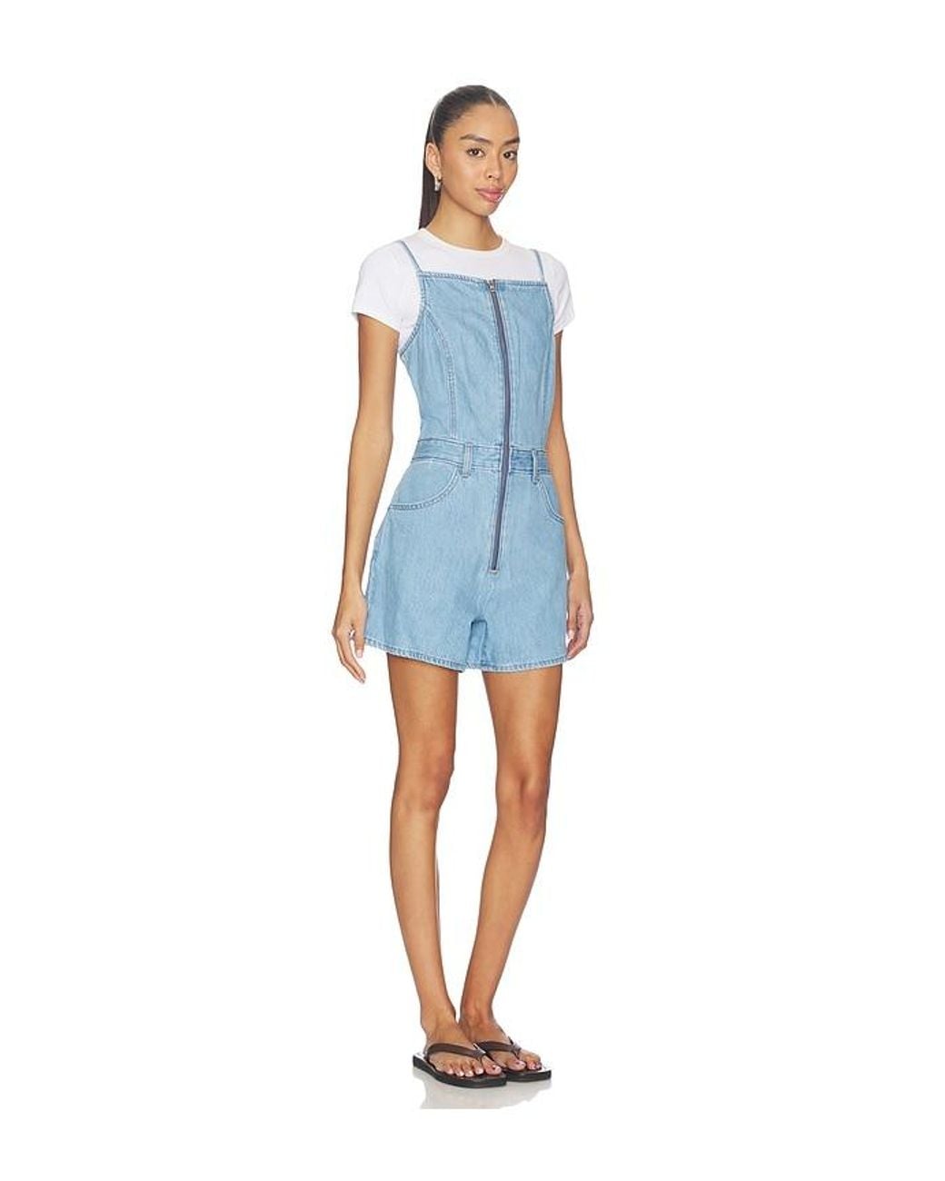 Levi's Blue Square Neck Romper