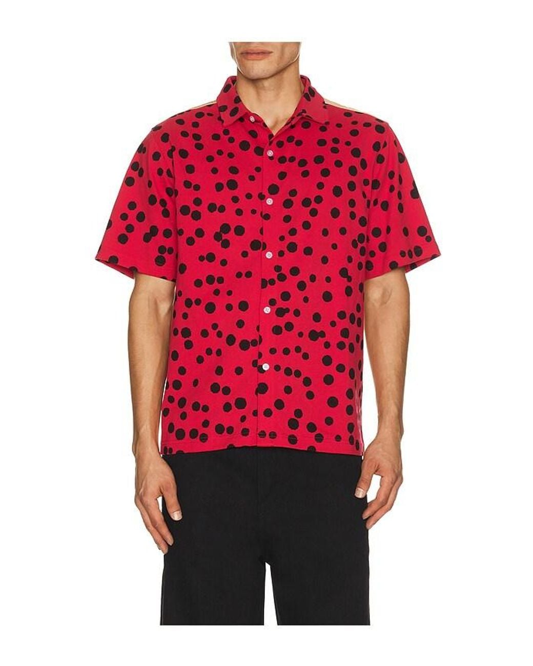 Pleasures Red Bug Eye Button Up Shirt for men