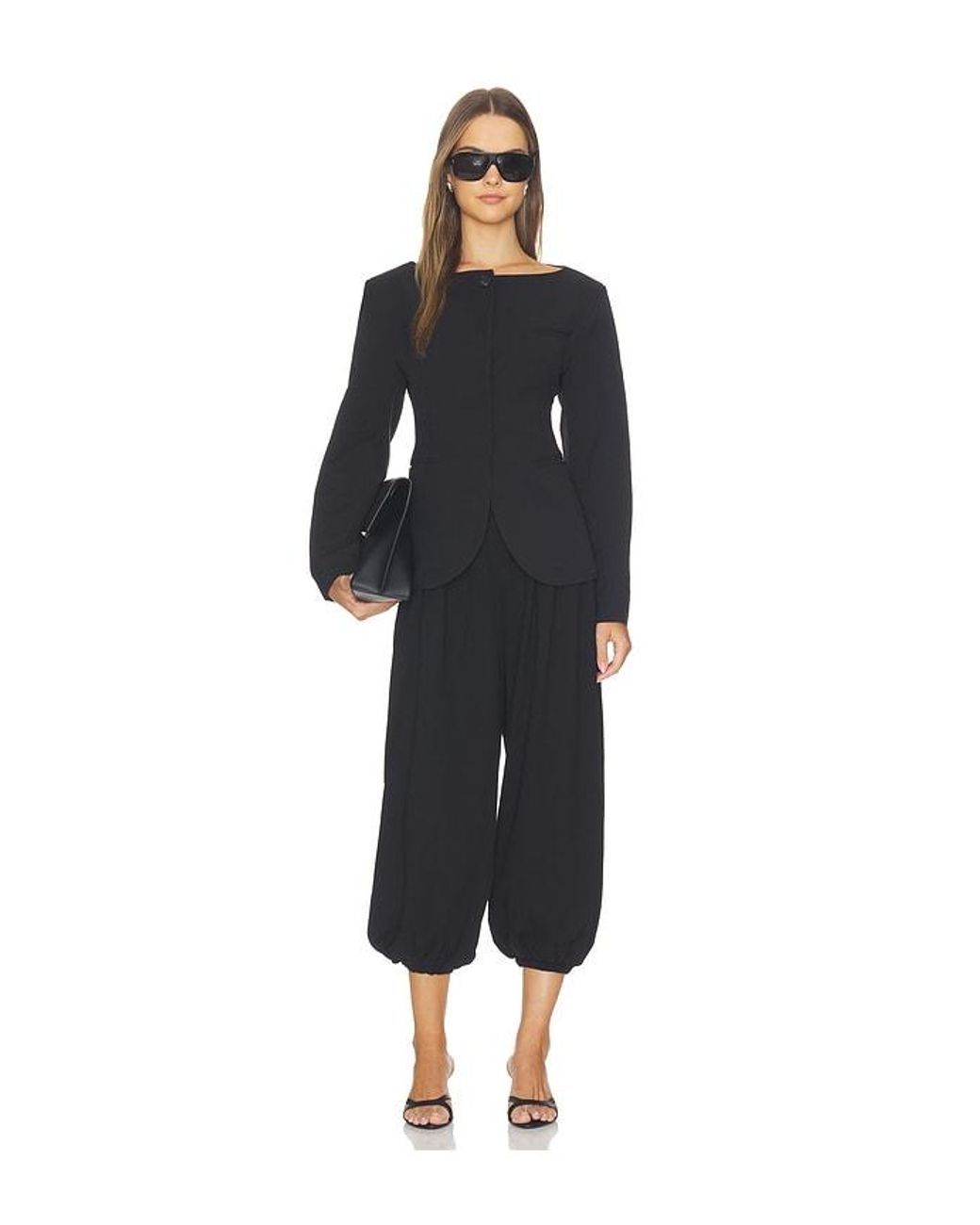 Source Unknown Black Matteo Cinched Blazer