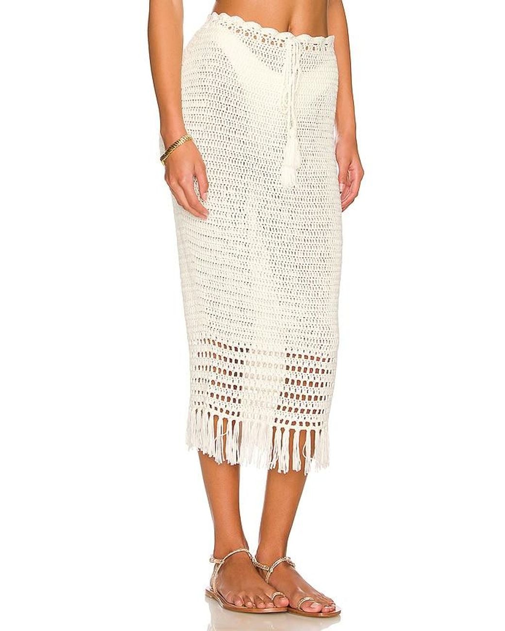 MORE TO COME White Angelina Midi Skirt
