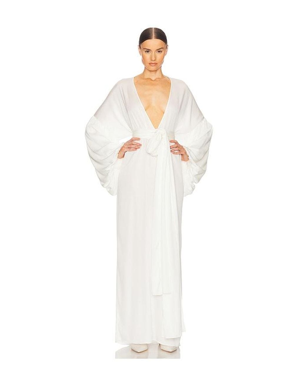 Helsa White Serafina Silk Dress