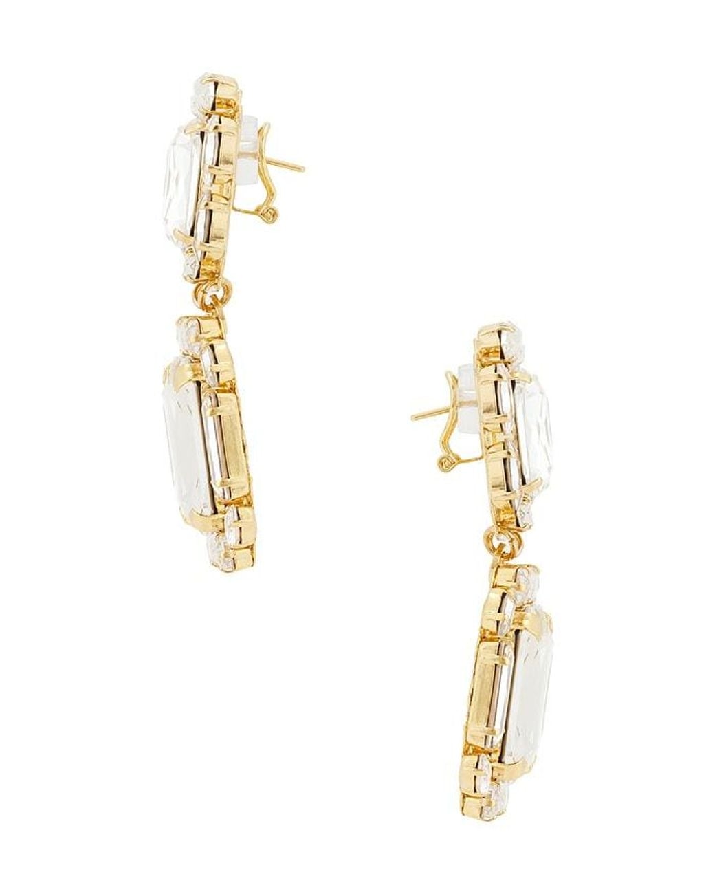 Anton Heunis Metallic Omega Clasp Double Square Earrings