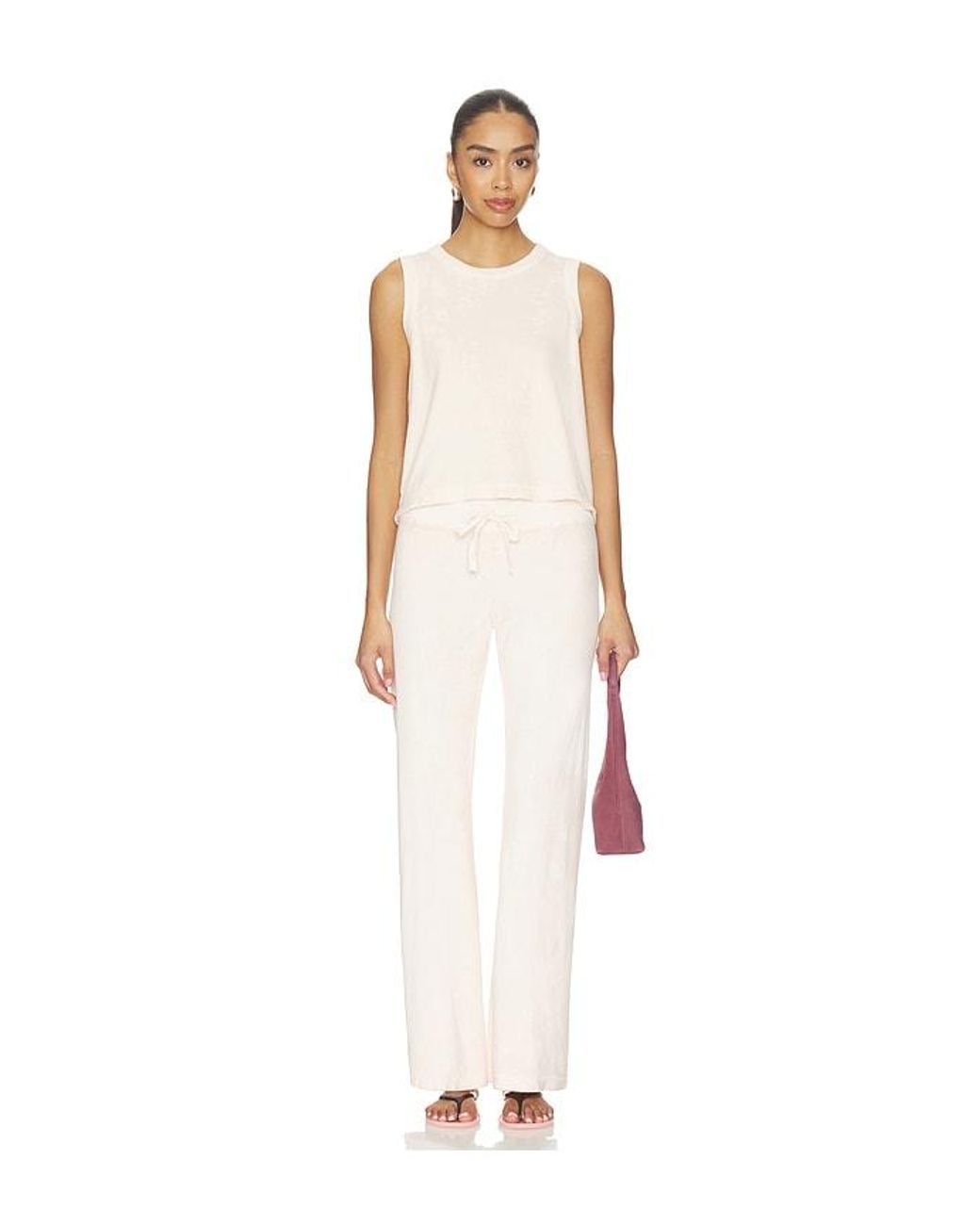 Bobi White Comfort Waist Skinny Flare Pant