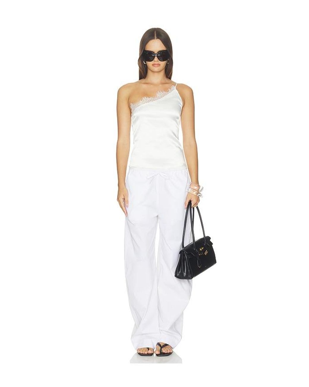 superdown White Ataya One Shoulder Top