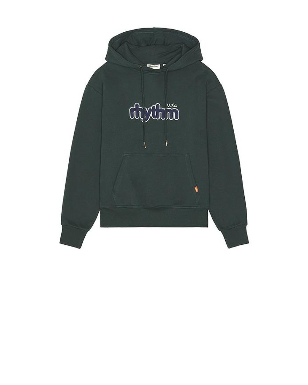 Rhythm Green Applique Fleece Hoodie for men