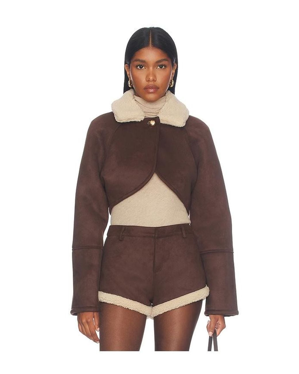 Lovers + Friends Brown Lola Faux Shearling Jacket