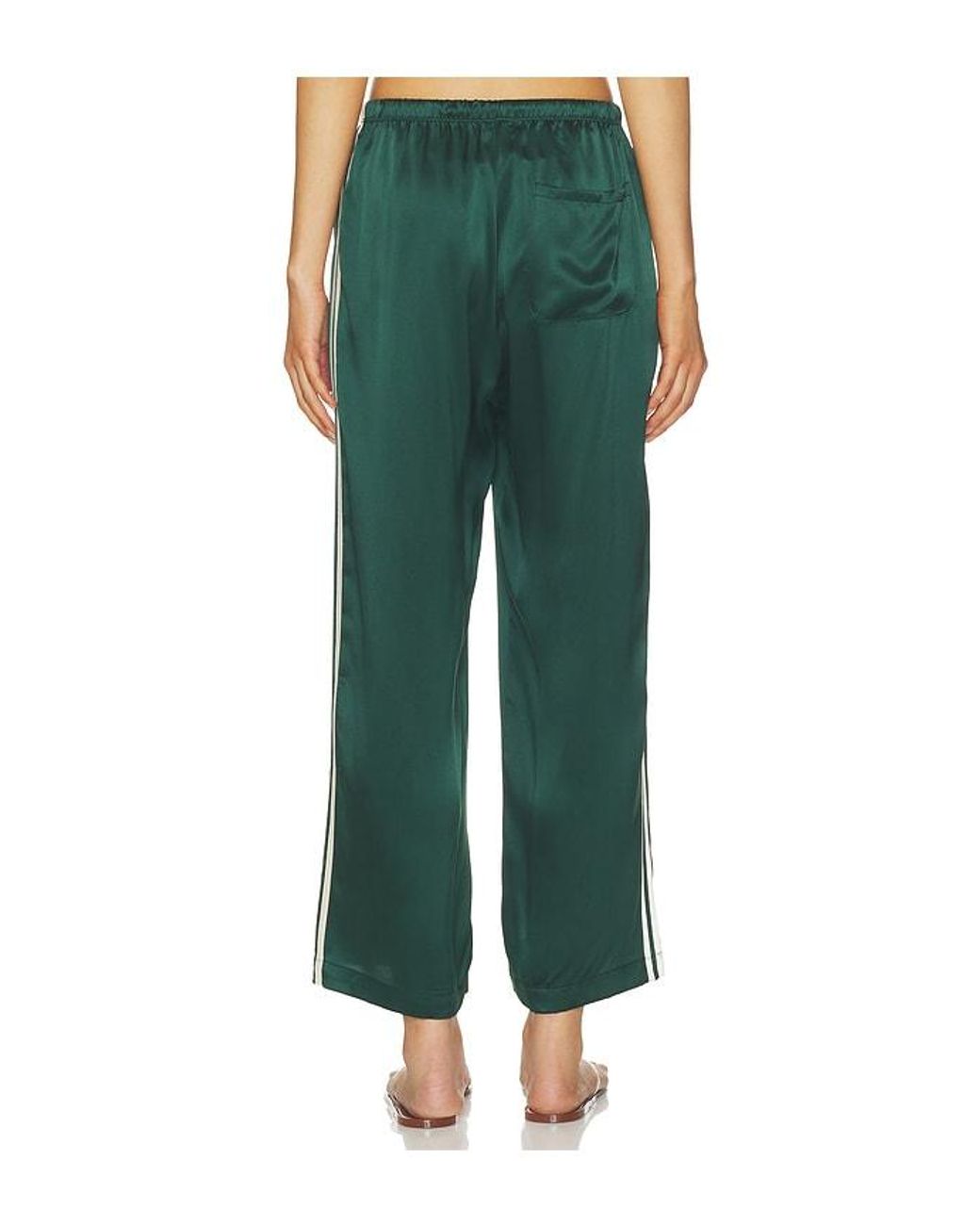 DONNI. Green The Silk Stripe Crop Pant