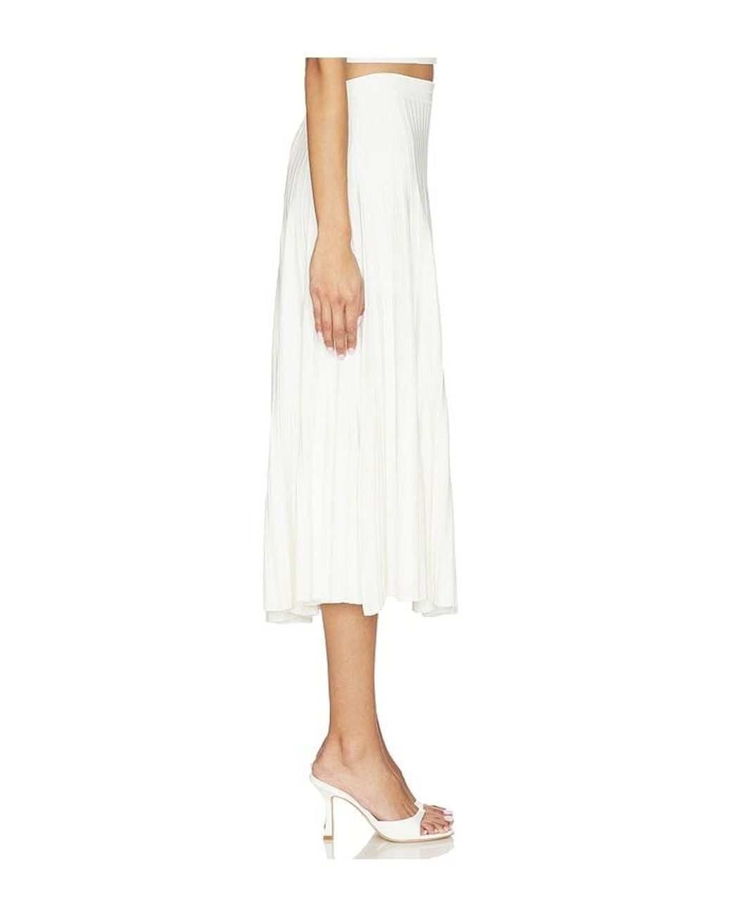 Jonathan Simkhai White Margoux Knit Midi Skirt