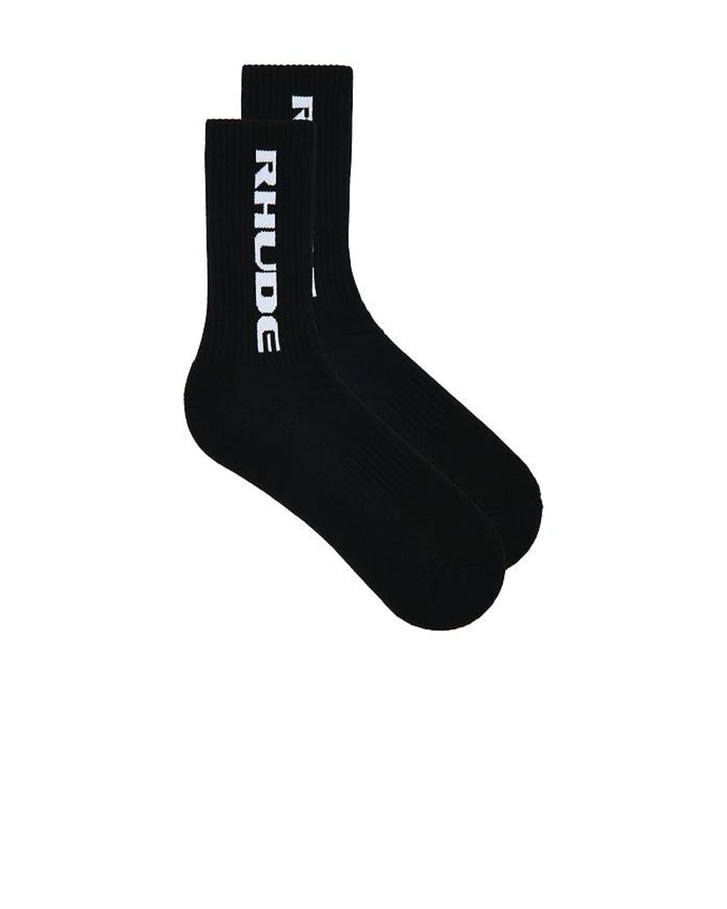 Rhude Black Tripoli Racing Logo Sock for men