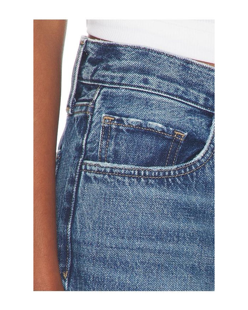 FAVORITE DAUGHTER Blue The Tommy Low Slung Long Straight Jean